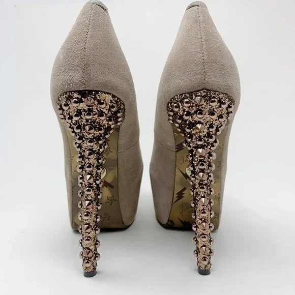 Betsey Johnson Belll Taupe Suede Mary Janes - Picture 2 of 10